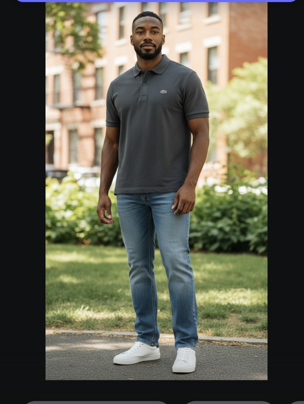 Lacoste Men's Charcoal Gray Pique Polo